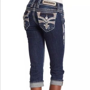 🔥 Rock Revival Bling Capris Jeans 27 28 29 30 NEW